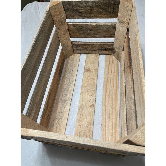 Rustic Wooden Crate Farmhouse Storage Display Box Craft Decor - Picture 6 of 11